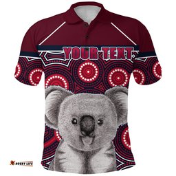 Custom Personalised Reds Rugby Australian Polo Shirt Simple Indigenous Queensland