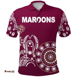 Queensland Polo Shirt Maroons Simple Indigenous