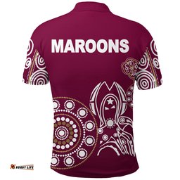 Queensland Polo Shirt Maroons Simple Indigenous