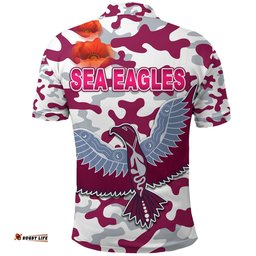 Manly Warringah Polo Shirt Sea Eagles Anzac Day Camouflage