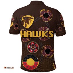 Hawthorn Polo Shirt Hawks Indigenous - Brown