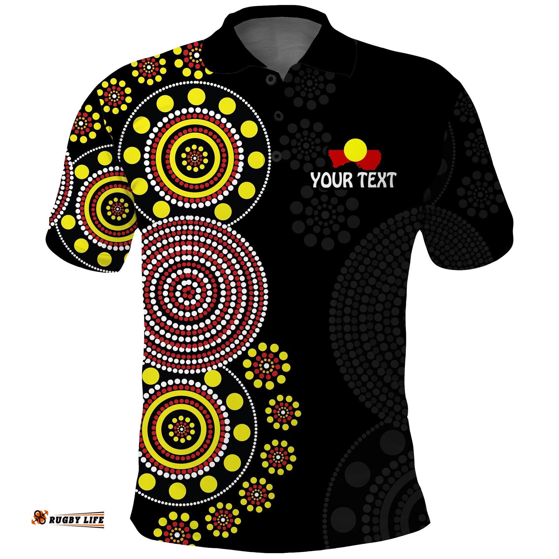 Custom Personalised NAIDOC Week 2022 Polo Shirt Version Aboriginal Dot GET UP