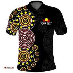 Custom Personalised NAIDOC Week 2022 Polo Shirt Version Aboriginal Dot GET UP