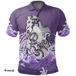 Maori Manaia The Blue Sea Polo Shirt, Purple