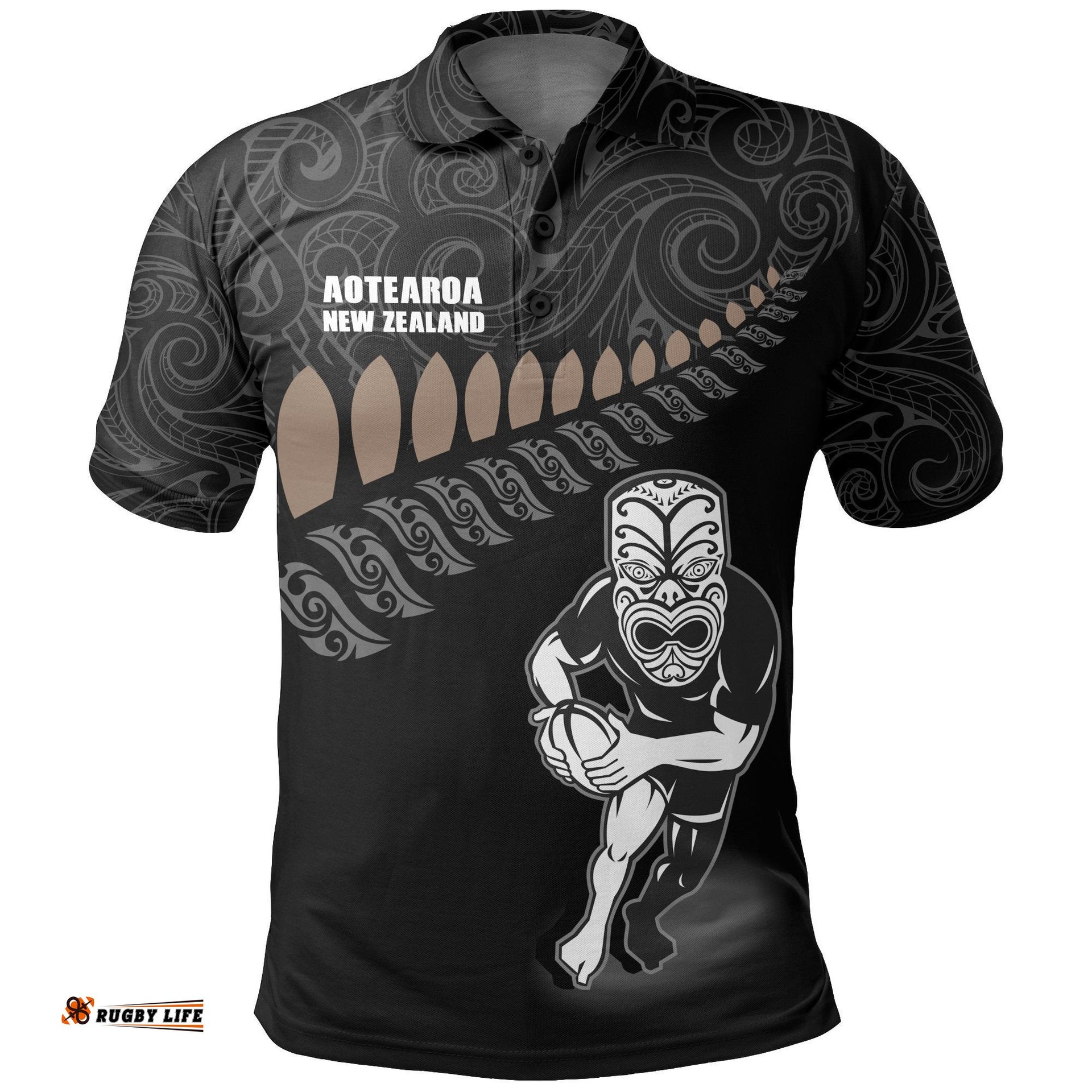 New Zealand Polo Shirt Rugby Warrior