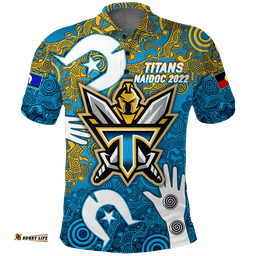 Custom Personalised Titans Rugby NAIDOC 2022 Aboriginal Polo Shirt -