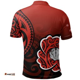 Lest We Forget Polo Shirt, Maori Poppy Flowers Golf Shirts