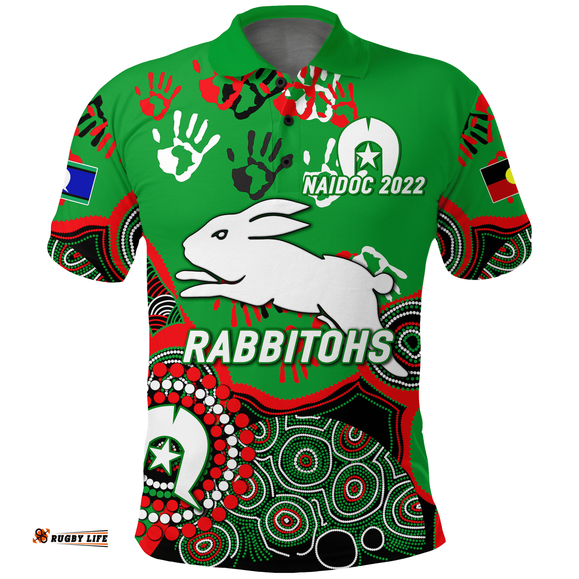 Rabbitohs Rugby NAIDOC 2022 Aboriginal Polo Shirt -
