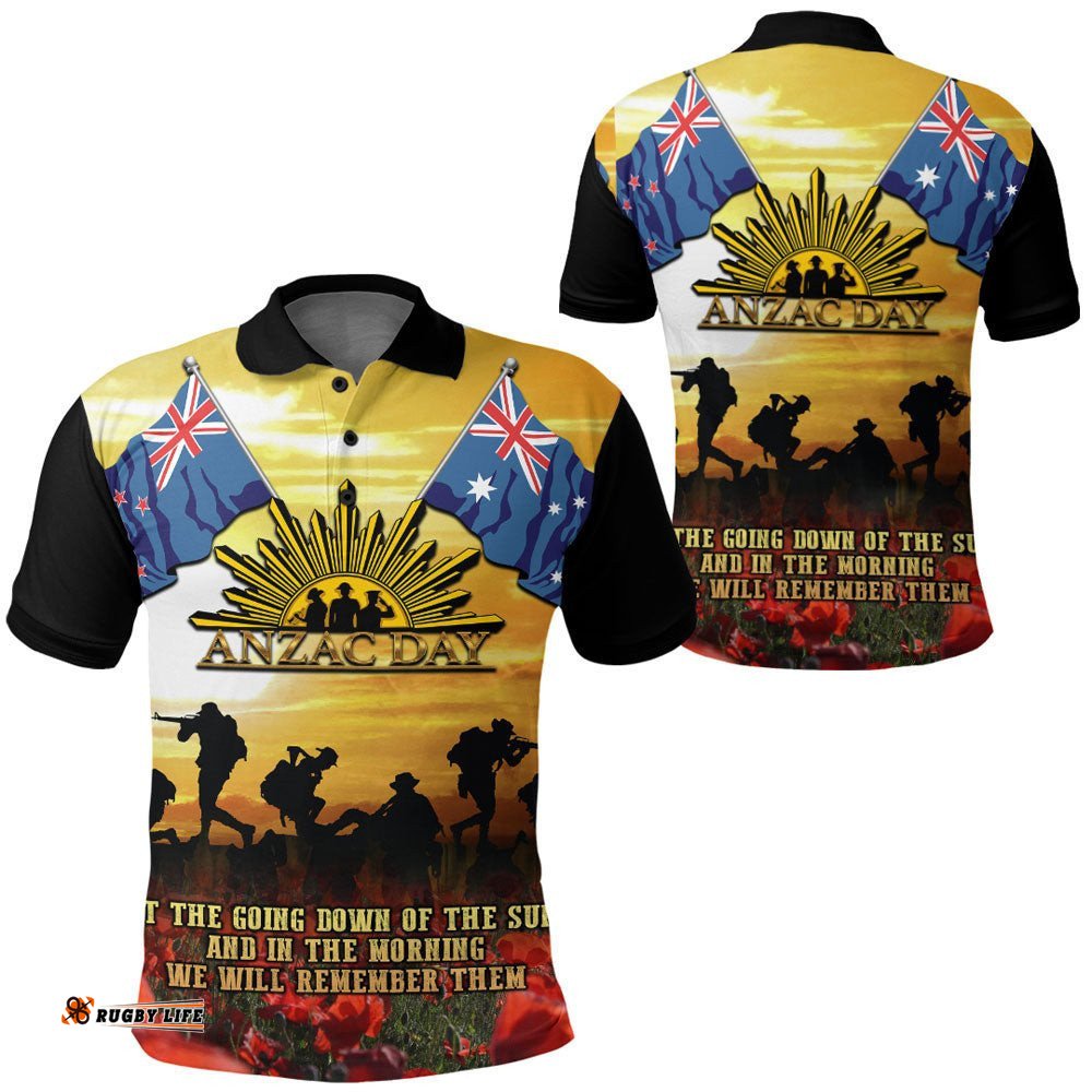 Vibe Hoodie Clothing - Anzac Day Soldier Going Down of The Sun Polo Shirt