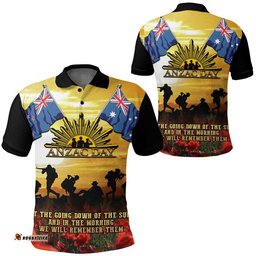 Vibe Hoodie Clothing - Anzac Day Soldier Going Down of The Sun Polo Shirt