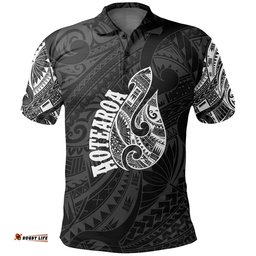 Hei Matau Maori Tattoo Polo Shirt White