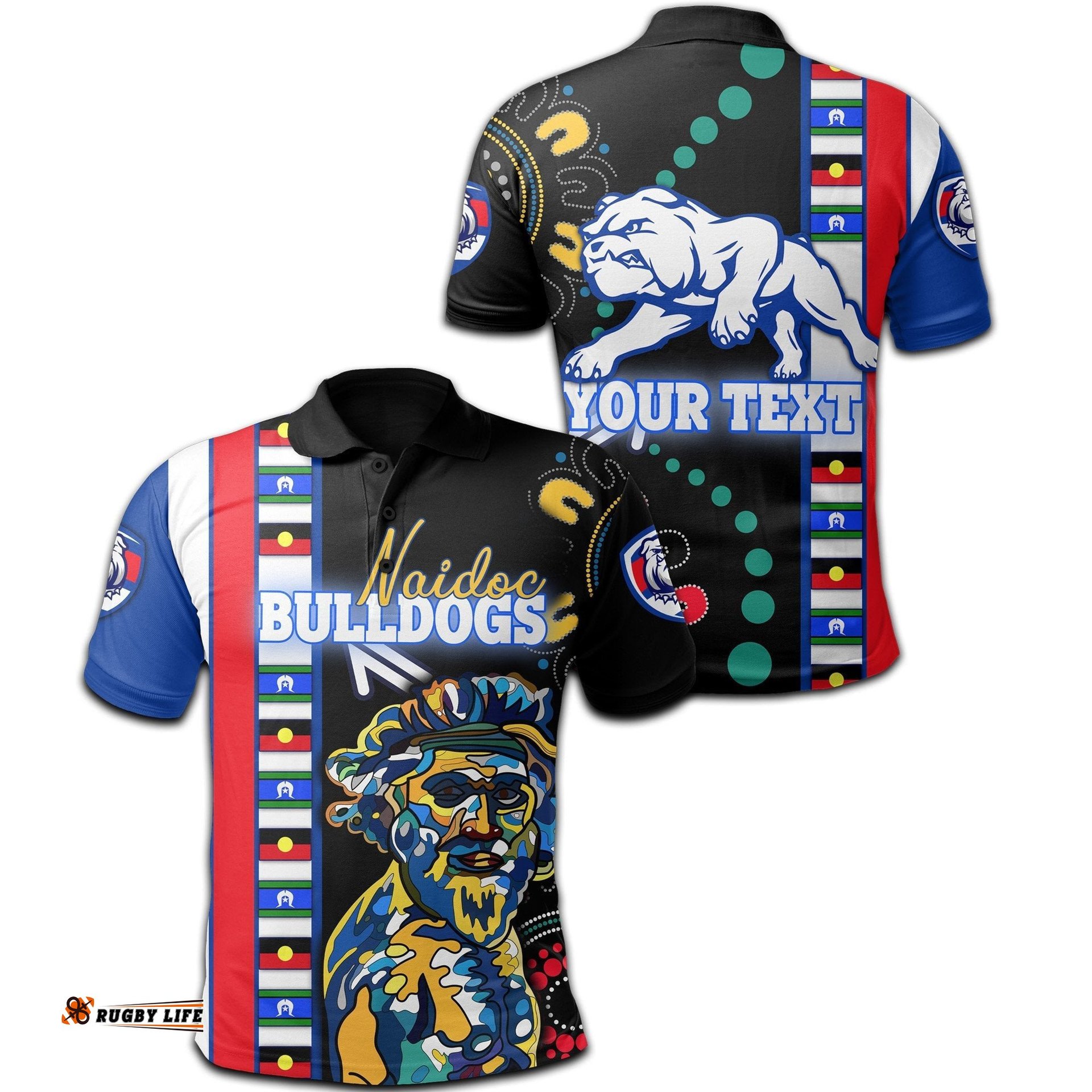 Custom Personalised Western Football Bulldogs Polo Shirt Naidoc Week Indigenous
