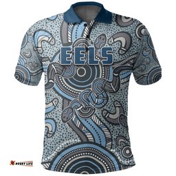 Parramatta Eels Polo Shirt Aboriginal Style-Blue