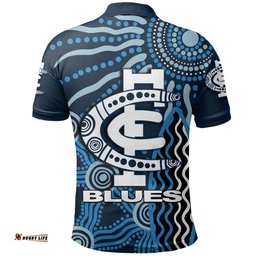 Custom PersonalisedCarlton Blues Polo Shirt Aboriginal