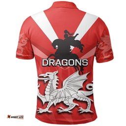 Custom Personalised St. George Illawarra Dragons Polo Shirt