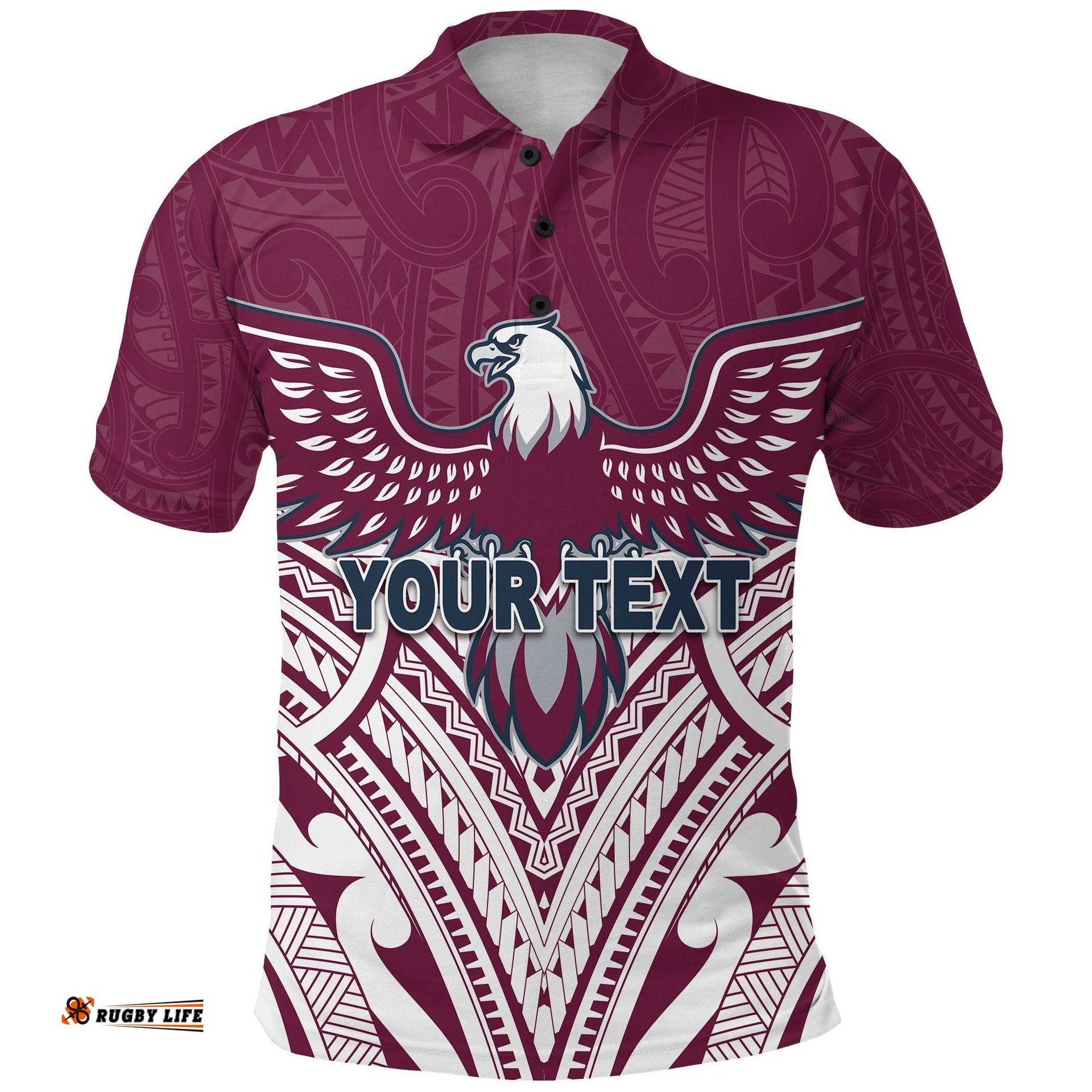 Custom Personalised Warringah Polo Shirt Sea Eagles Multicultural