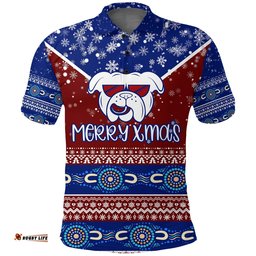 Aboriginal Winter Bulldogs Merry Xmas Polo Shirt