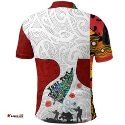 Vibe Hoodie Clothing - Custom New Zealand Anzac Fern & Maori Polo Shirt