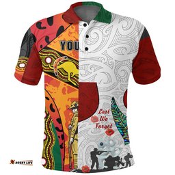 Vibe Hoodie Clothing - Custom New Zealand Anzac Fern & Maori Polo Shirt