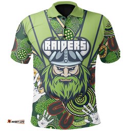 Custom Personalised Raiders Polo Shirt Canberra Indigenous