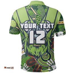 Custom Personalised Raiders Polo Shirt Canberra Indigenous