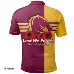 Brisbane Broncos Polo Shirt Lest We Forget