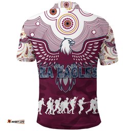 Custom Personalised Manly Warringah Polo Shirt Sea Eagles Anzac Day Indigenous