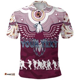 Custom Personalised Manly Warringah Polo Shirt Sea Eagles Anzac Day Indigenous