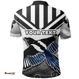Custom Personalised Magpies Polo Shirt Collingwood Anzac Day Special Version