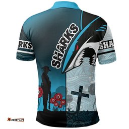 Sharks Polo Shirt Cronulla Anzac Day