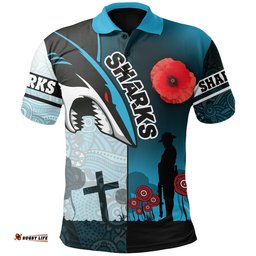 Sharks Polo Shirt Cronulla Anzac Day