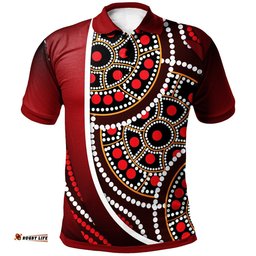Aboriginal Polo Shirt - Aboriginal Tortoiseshell Dot Panting