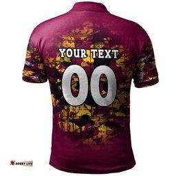 Brisbane Broncos Polo Shirt Camouflage Vintage - NRL