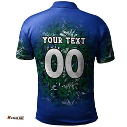 New Zealand Warriors Polo Shirt Polynesian Hibiscus Tropical Vintage  - NRL