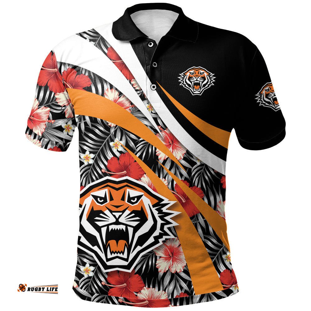 Wests Tigers Polo Hibiscus Sport Style - NRL