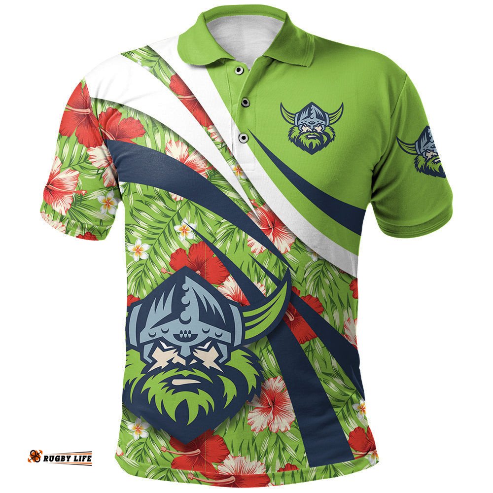 Canberra Raiders Polo Hibiscus Sport Style - NRL