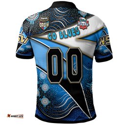 New South Wales Rugby League Team Polo Shirt - Custom New South Wales Blues With Aboriginal Patterns STATE OF ORIGIN Polo Shirt