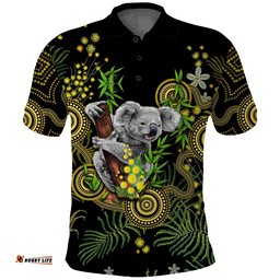 Golden Wattle Polo Shirt Australia Acacia Pycnantha Mix Aboriginal