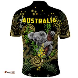 Golden Wattle Polo Shirt Australia Acacia Pycnantha Mix Aboriginal