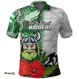 Custom PersonalisedRaiders Anzac Day Aboriginal Mix Army Patterns Polo Shirt