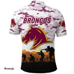 Broncos ANZAC Polo Shirt Simple Style - White