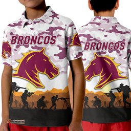 Broncos ANZAC Polo Shirt Simple Style - White