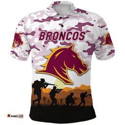 Broncos ANZAC 2022 Polo Shirt Simple Style - White