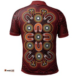 ABoriginal Polo Shirt - Aboriginal Dot Painting Flowers Style