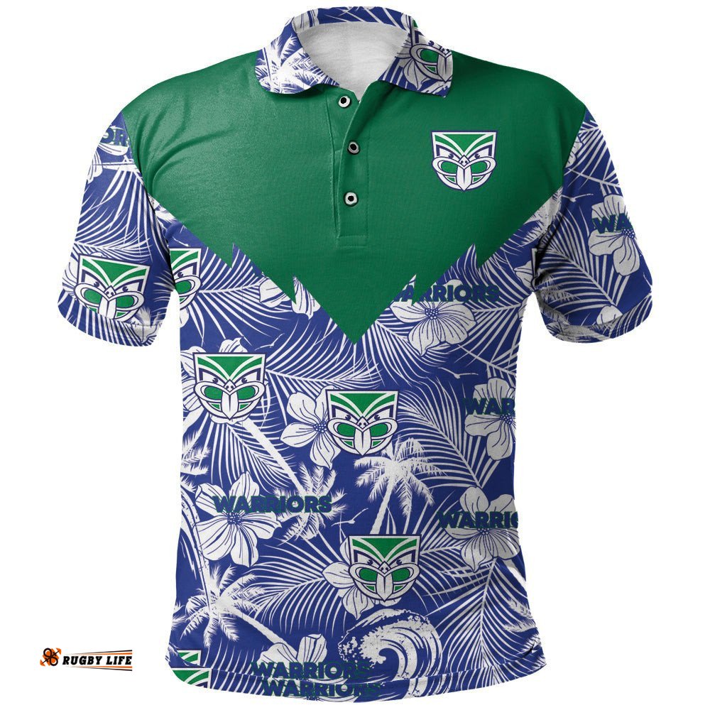 New Zealand Warriors Polo Shirt Tropical Seamless - NRL