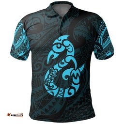 Manaia Maori Tattoo Polo Shirt Blue