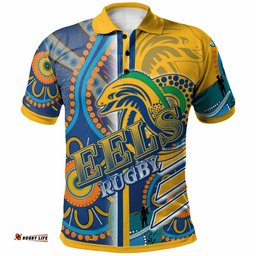 Eels Rugby Polo Shirt - Custom Eels Logo Aboriginal Indigenous Sport Style Polo Shirt