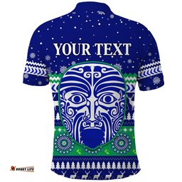 Custom Personalised Warriors Polo Shirt Merry Christmas New Zealand