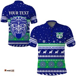 Custom Personalised Warriors Polo Shirt Merry Christmas New Zealand
