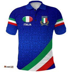 Italy Rugby Polo Shirt Italia Vibes Simple Style